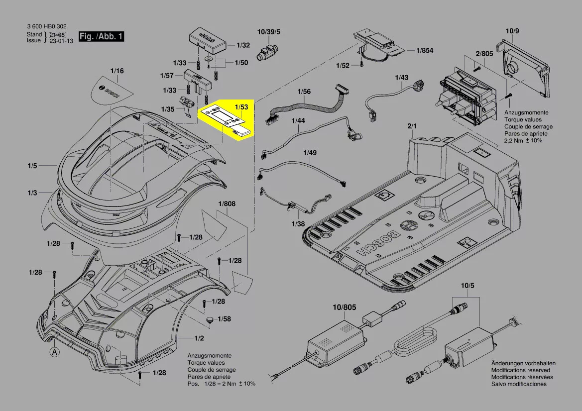 Afficheur membrane réf. F 016 L91 313 Bosch